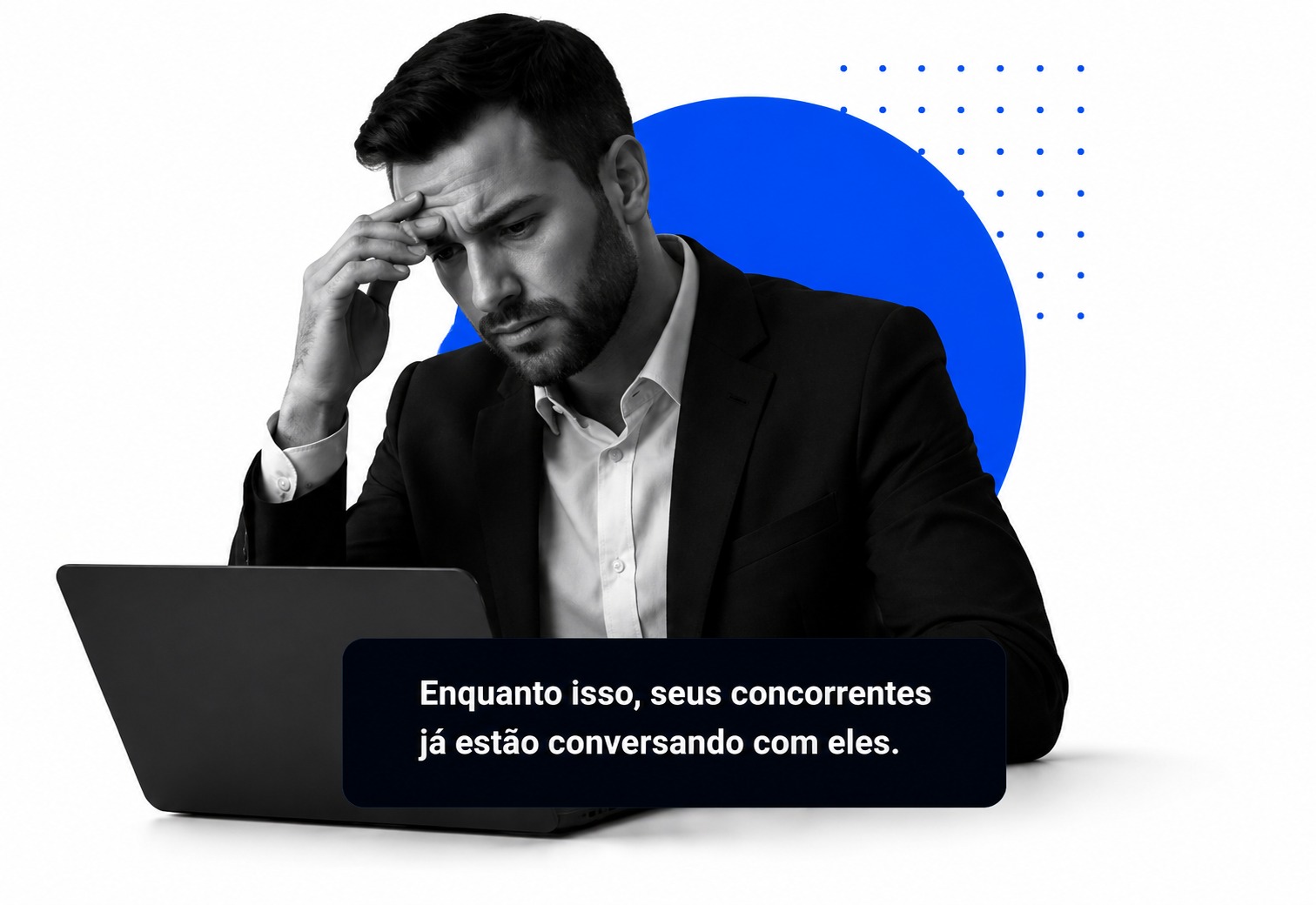 Consultor preocupado com prospecção